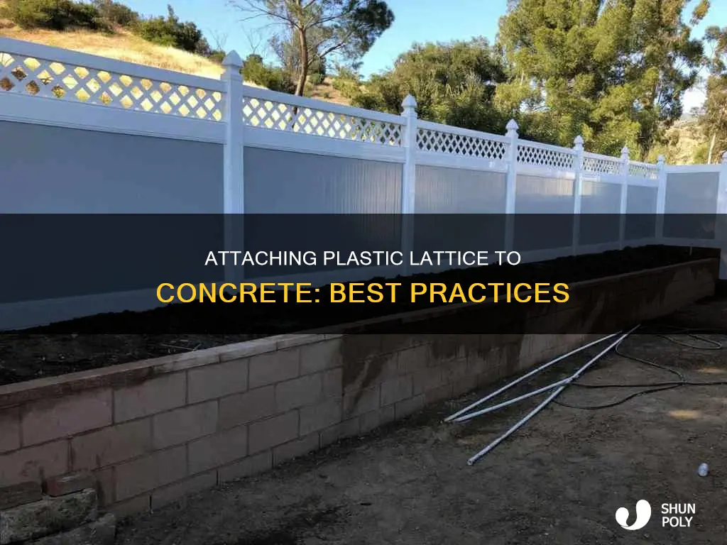 how to attach plastic lattice to concrete