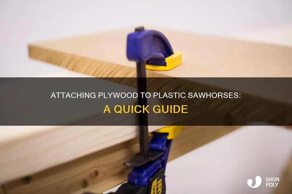 how to attach plywood to plastic sawhorses