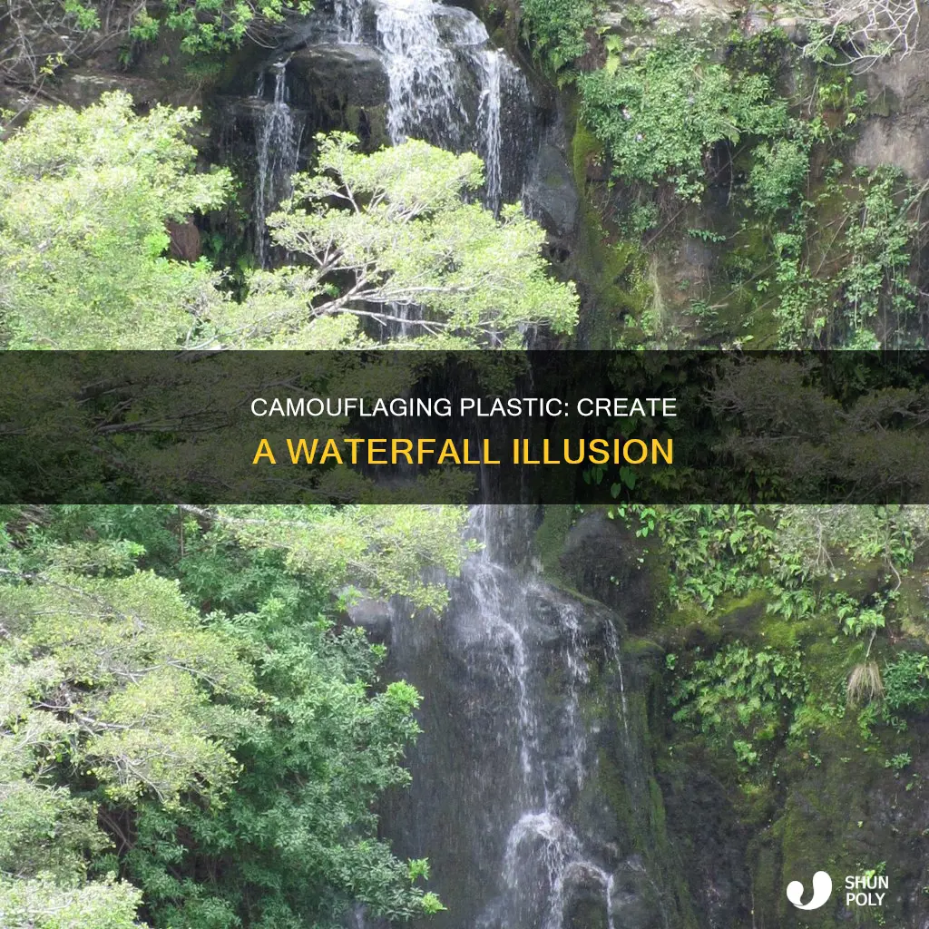 how to camouflage plastic into waterfall
