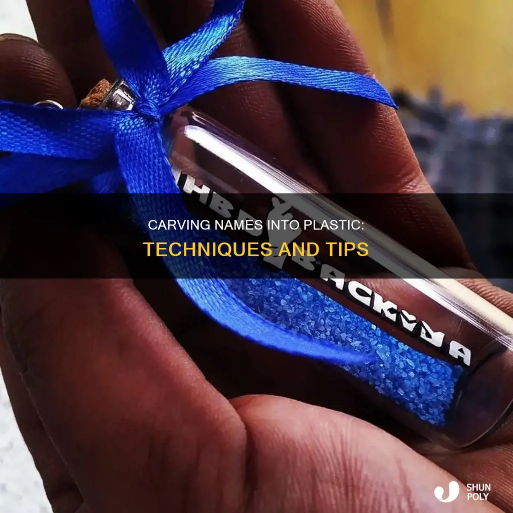 how to carve name into plastic
