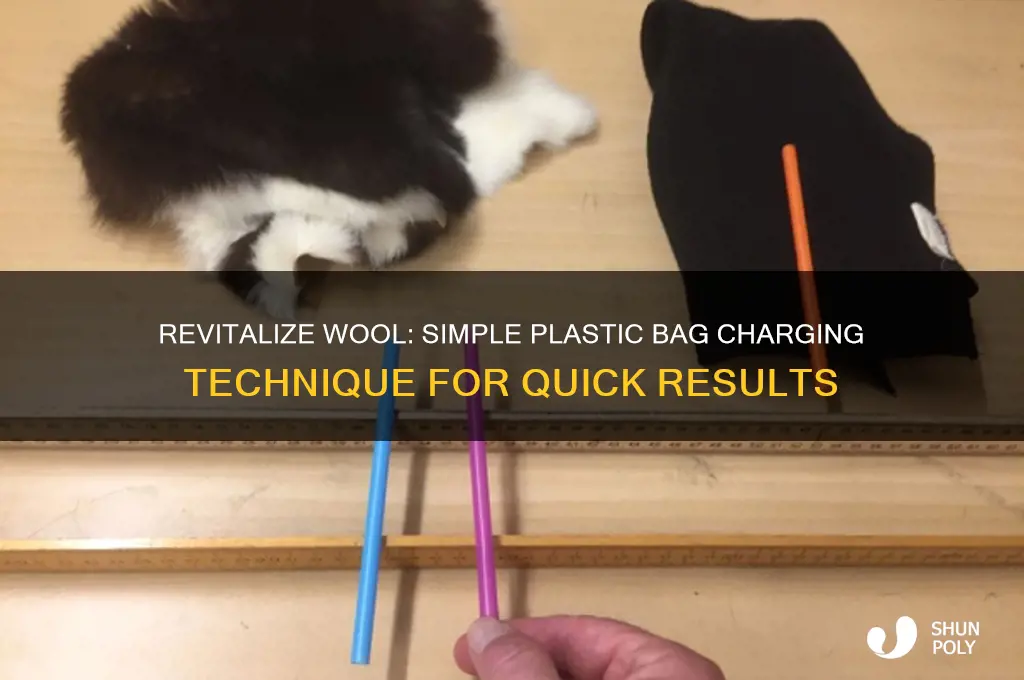 how to charge up wool with plastic bag