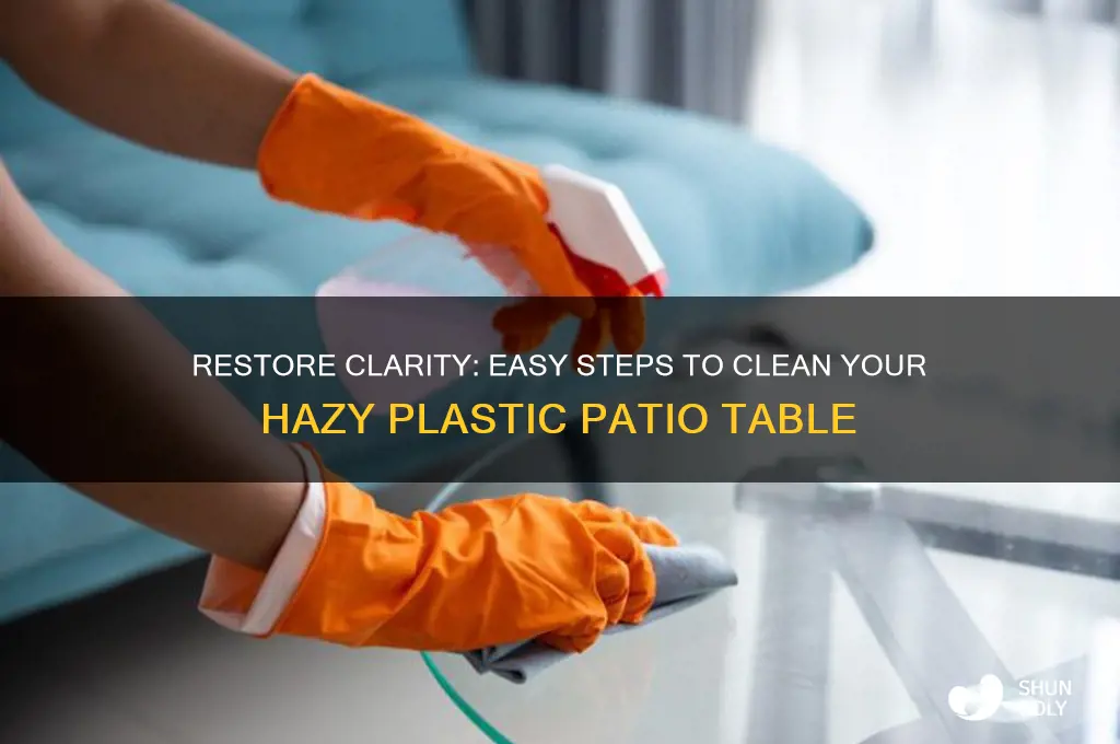 how to clean a hazy plastic patio table