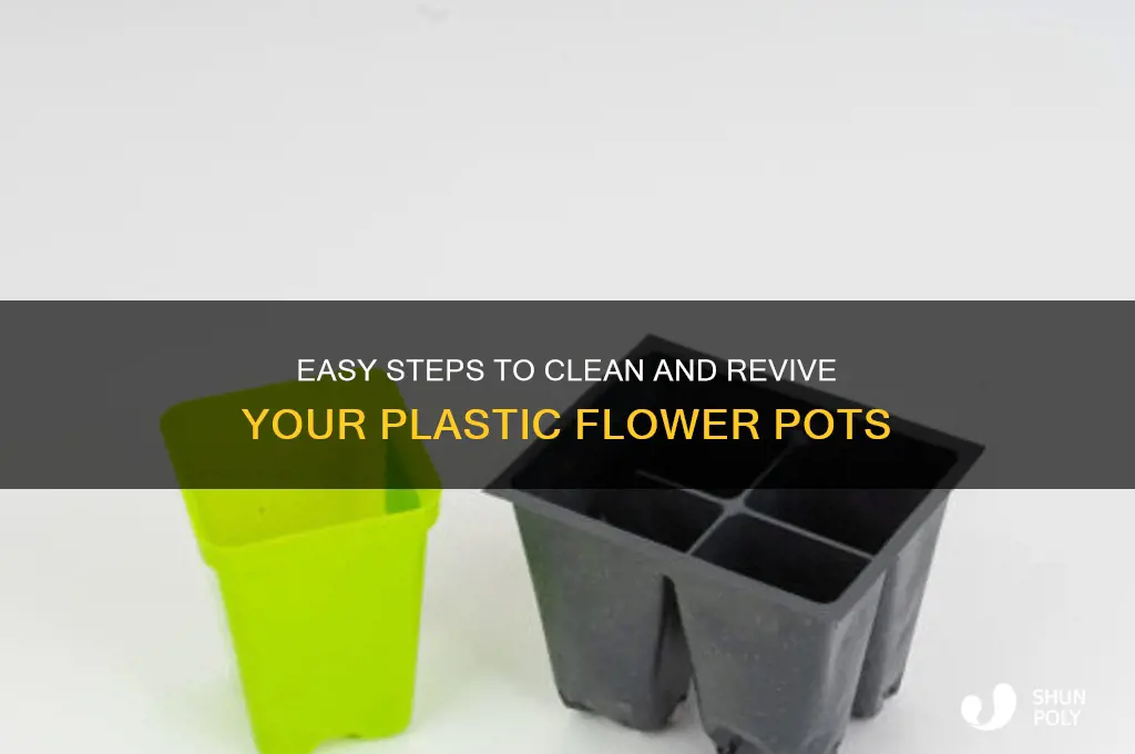 how to clean a plastic flower pot