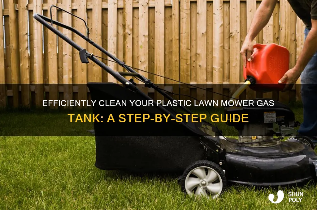 how to clean a plastic lawn mower gas tank