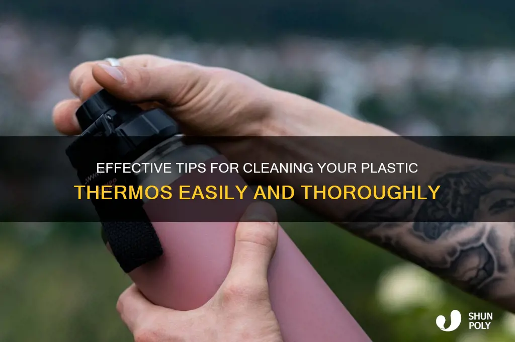 how to clean a plastic thermos