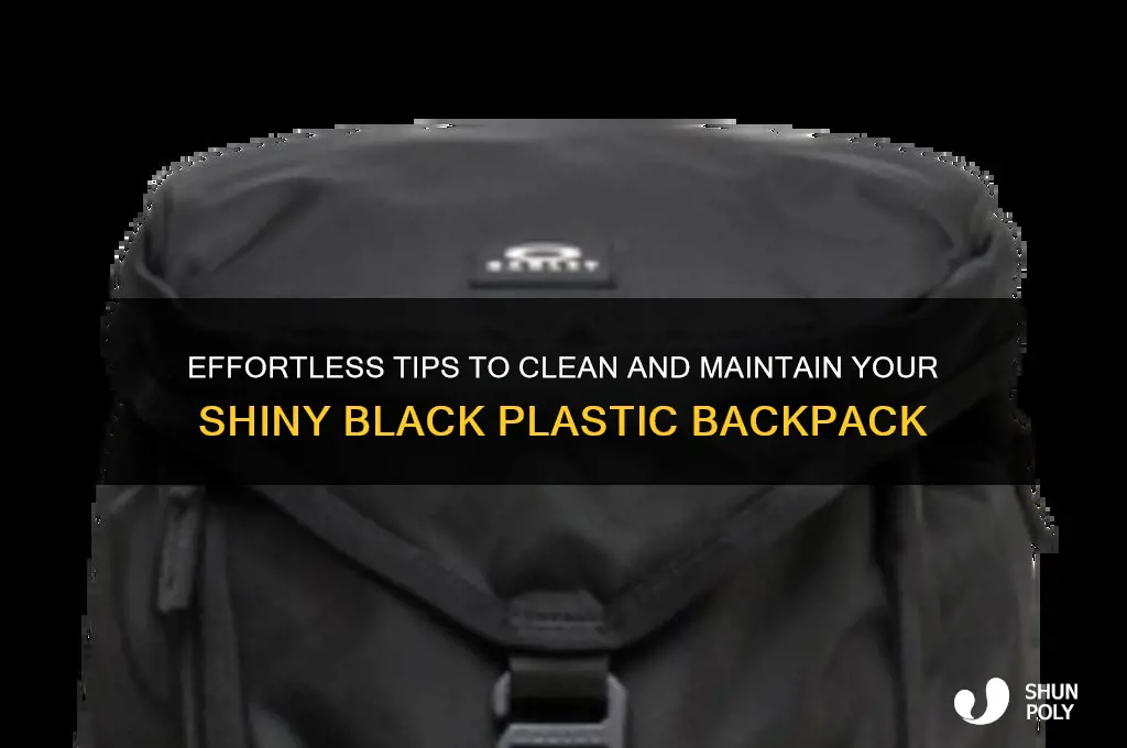how to clean a shiny black plastic bacpack
