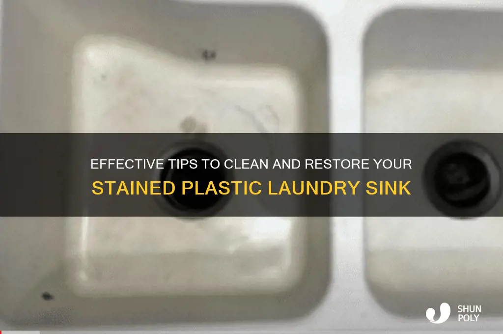 how to clean a stained plastic laundry sink