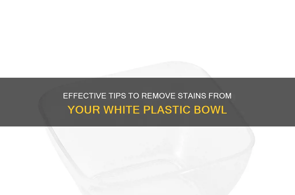 how to clean a stained white plastic bowl