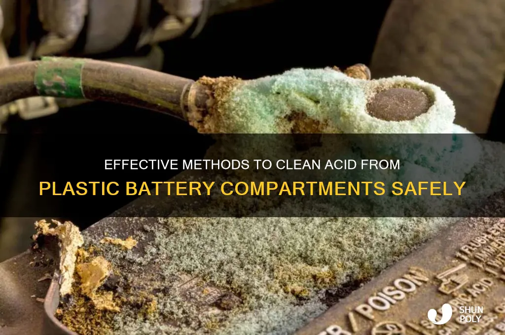 how to clean acid from plastic battery compartment
