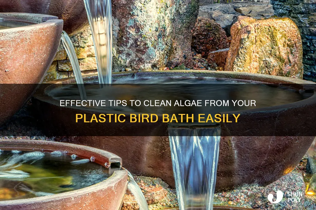 how to clean algae from plastic bird bath