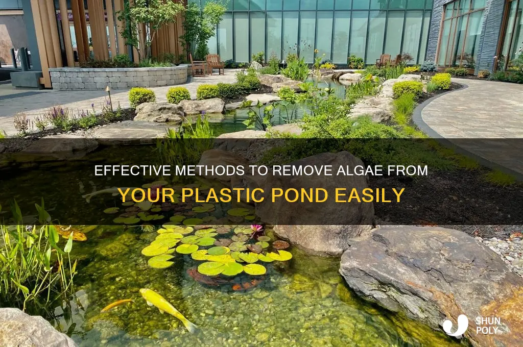 how to clean algae from plastic pond