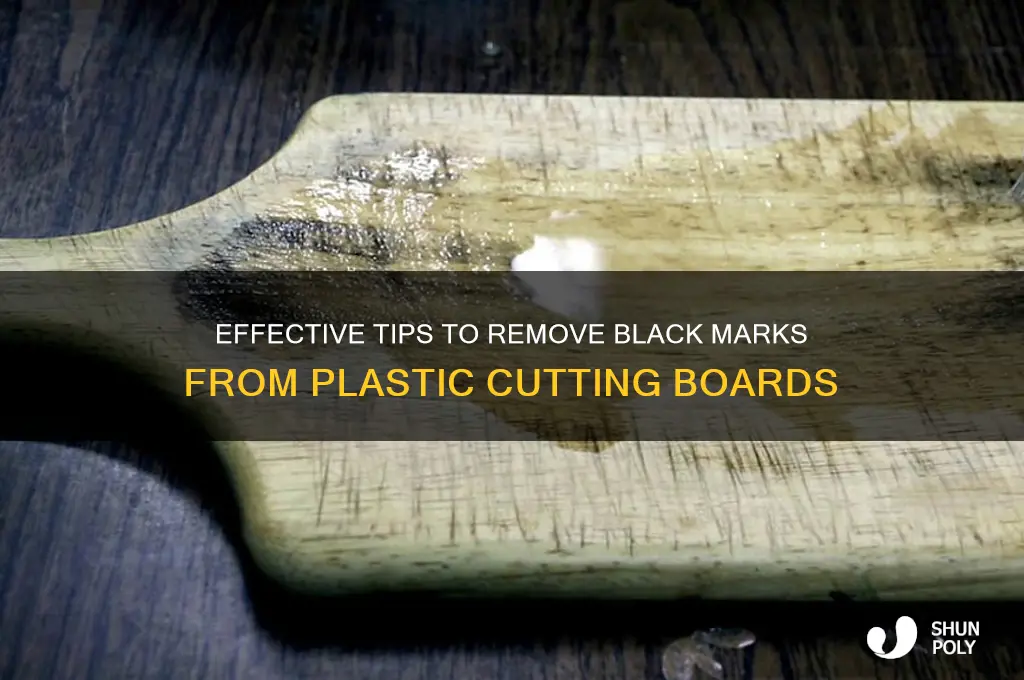 how to clean black marks off plastic cutting board