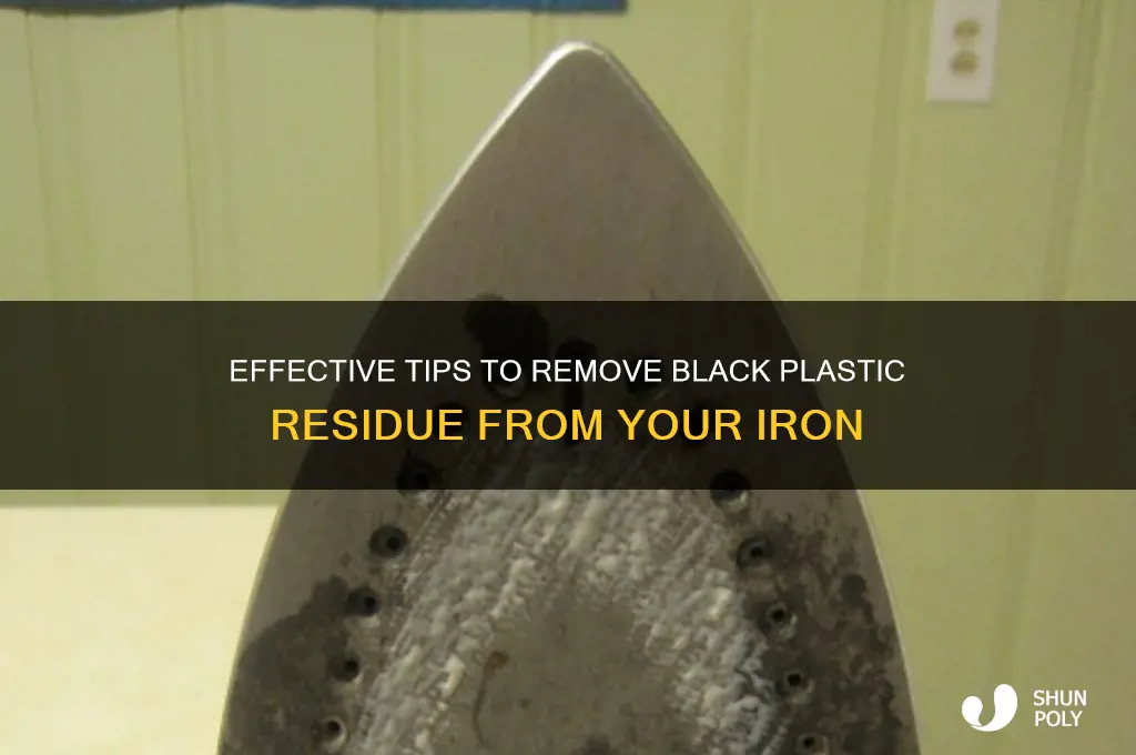 how to clean black plastic off an iron