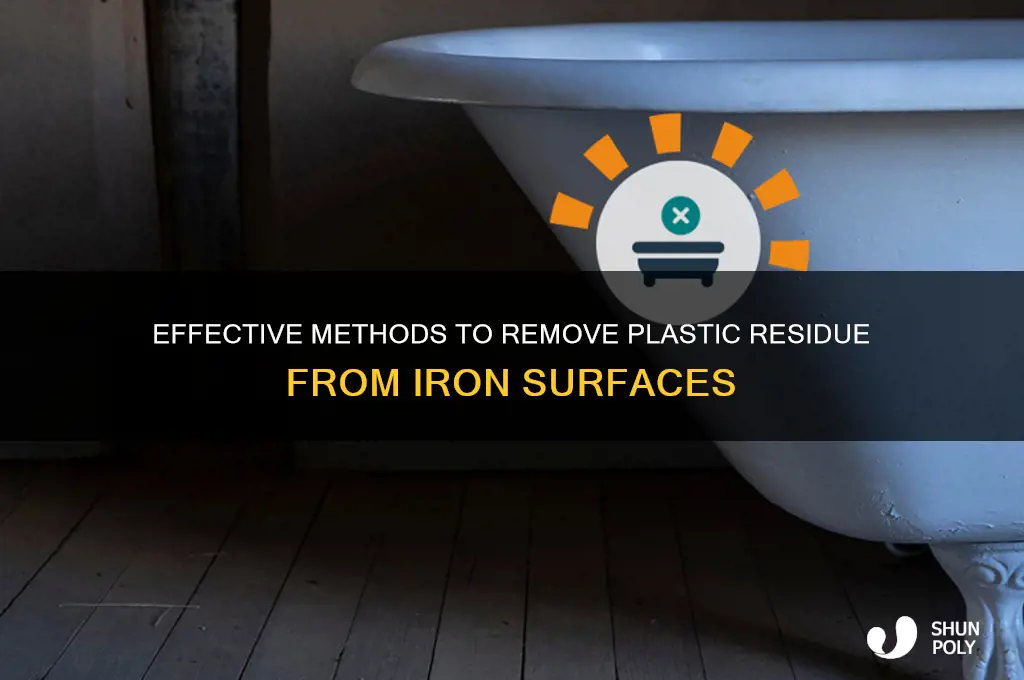 how to clean plastic from iron