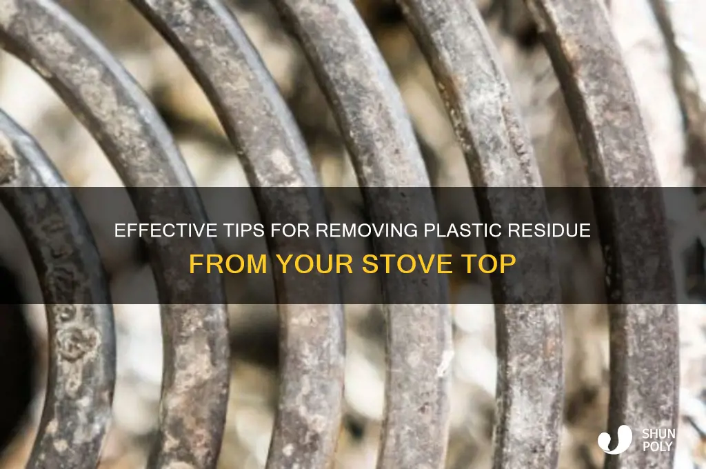 how to clean plastic from stove top