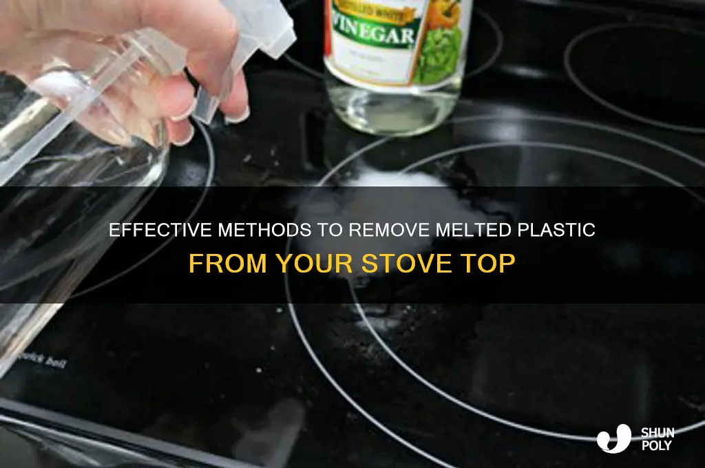 how to clean plastic melted on stove