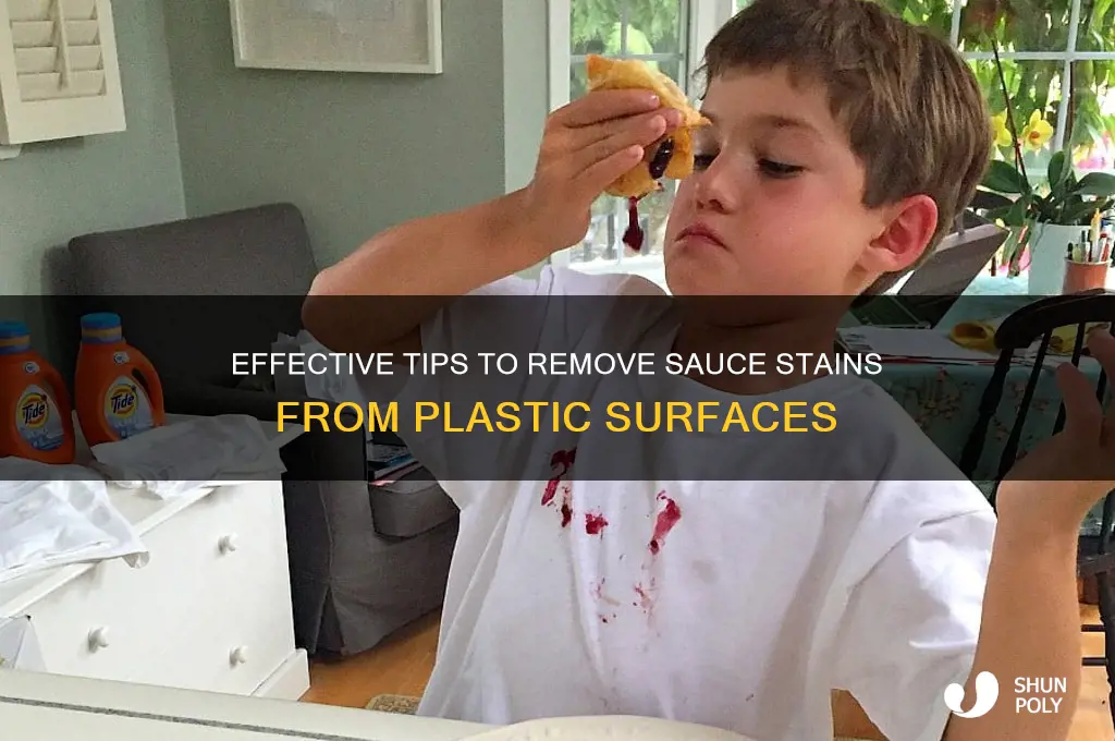 how to clean plastic stained with sauce