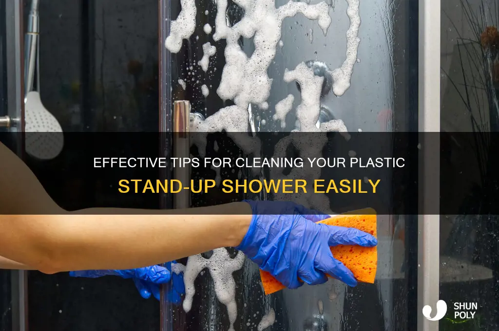 how to clean plastic stand up shower