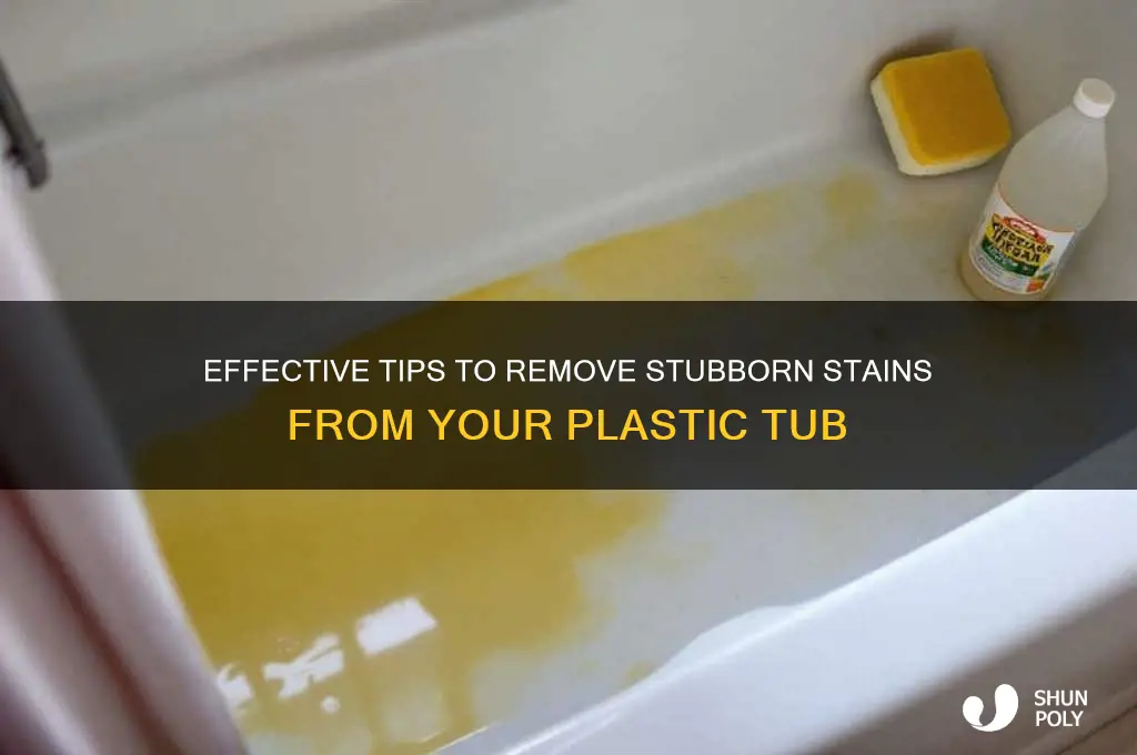 how to clean plastic tub stains