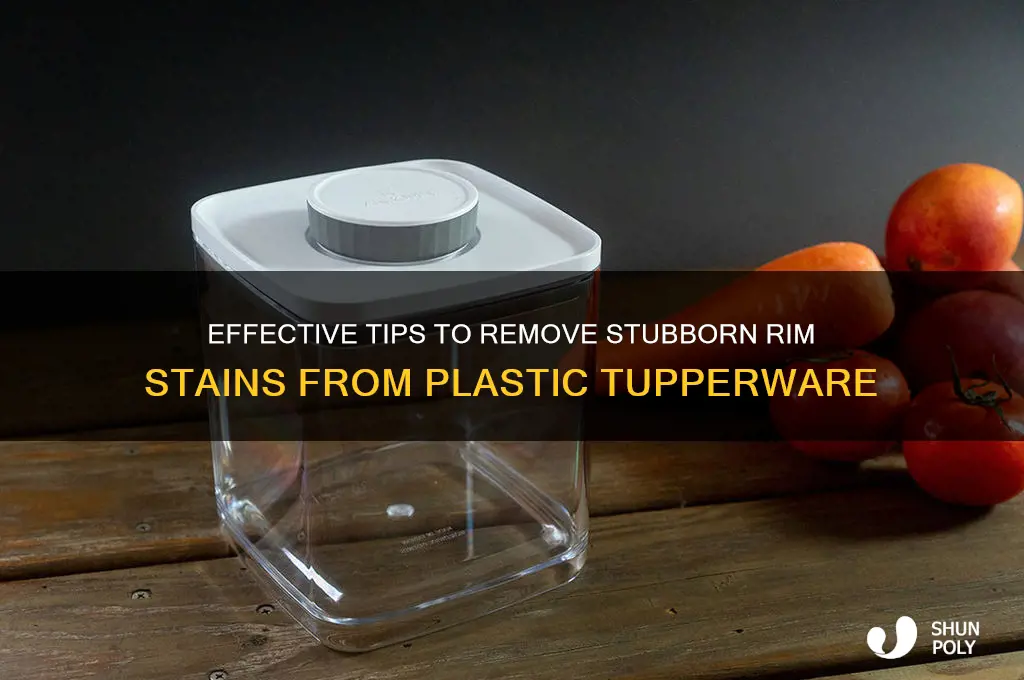 how to clean plastic tupperware with rim stain