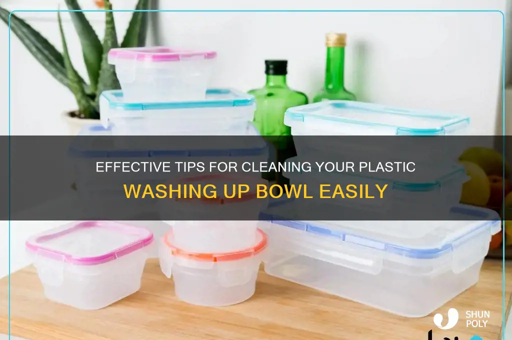 how to clean plastic washing up bowl