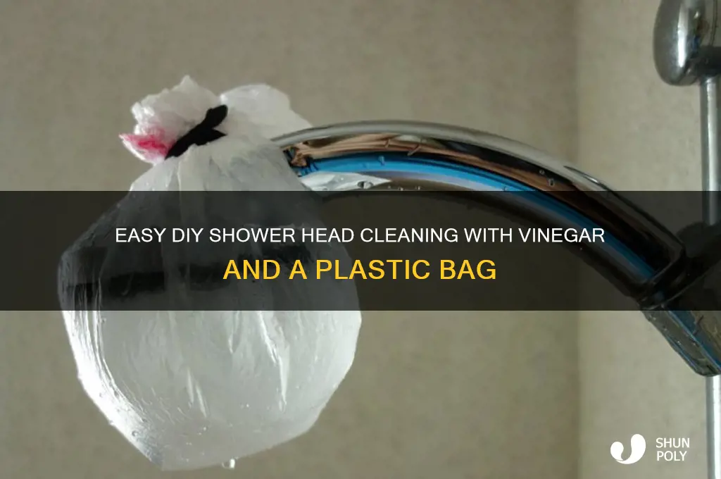 how to clean shower head with vinegar and plastic bag