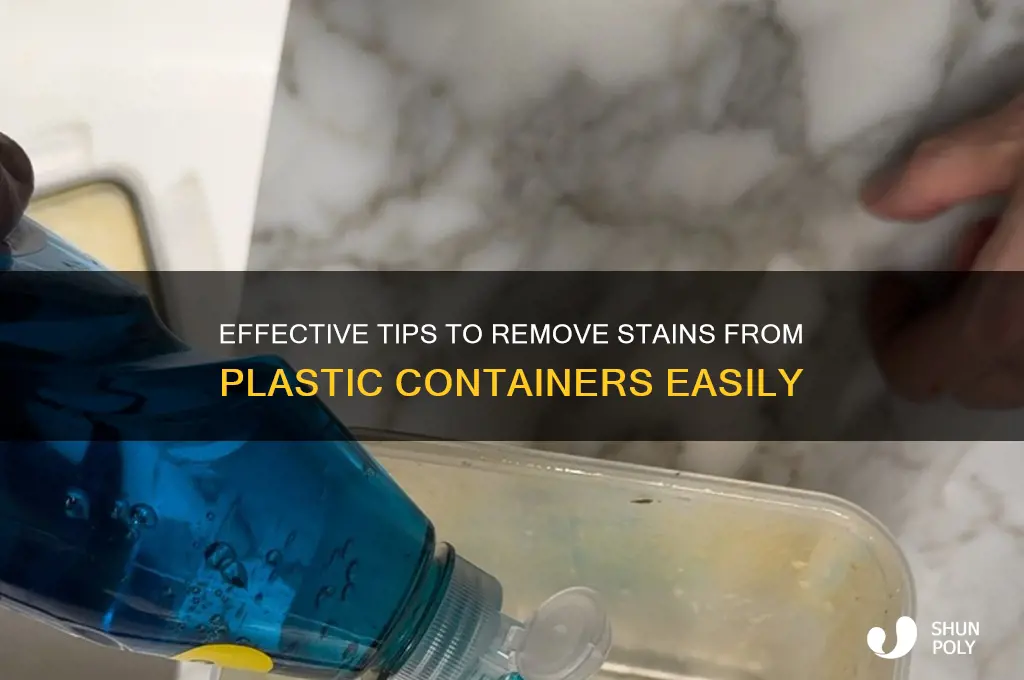 how to clean stained plastic containers