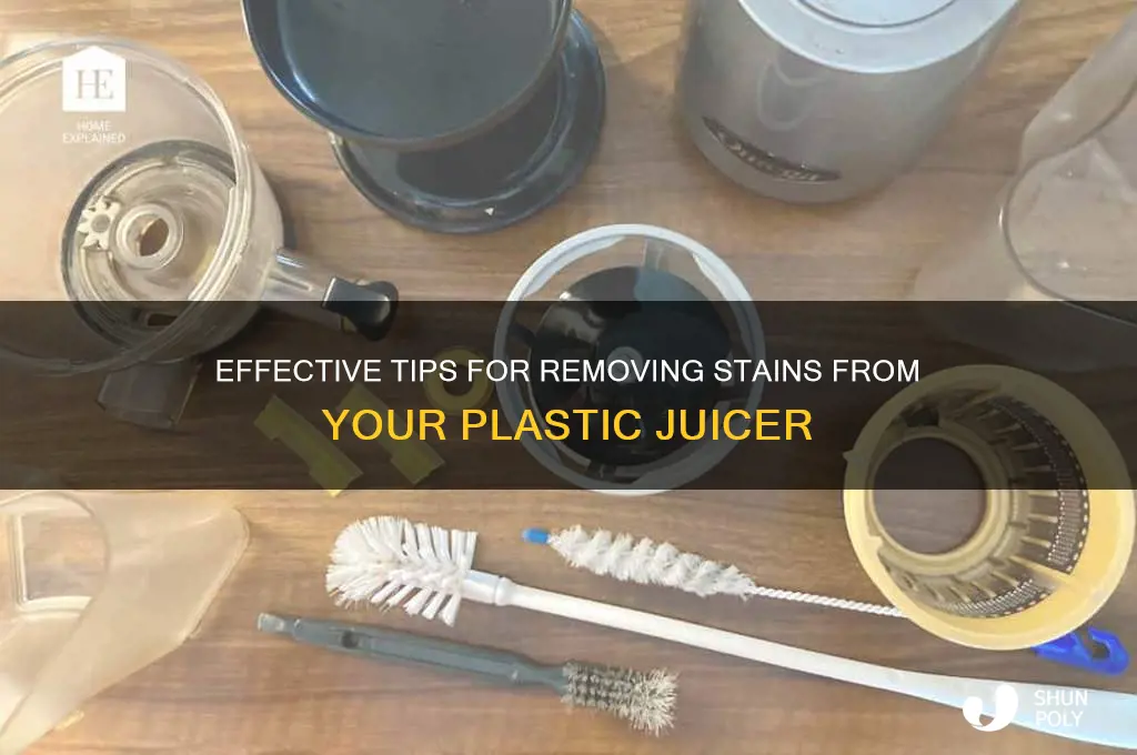 how to clean stained plastic juicer