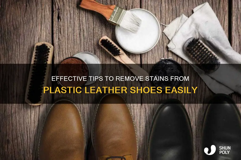 how to clean stains on plastic leather shoes