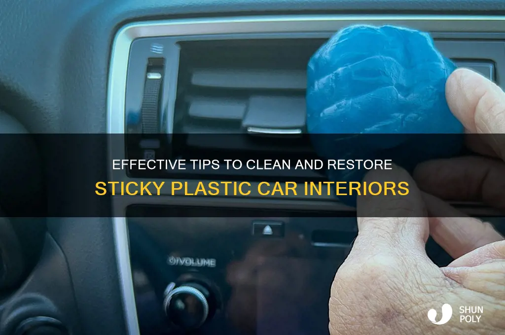 how to clean sticky plastic car interior