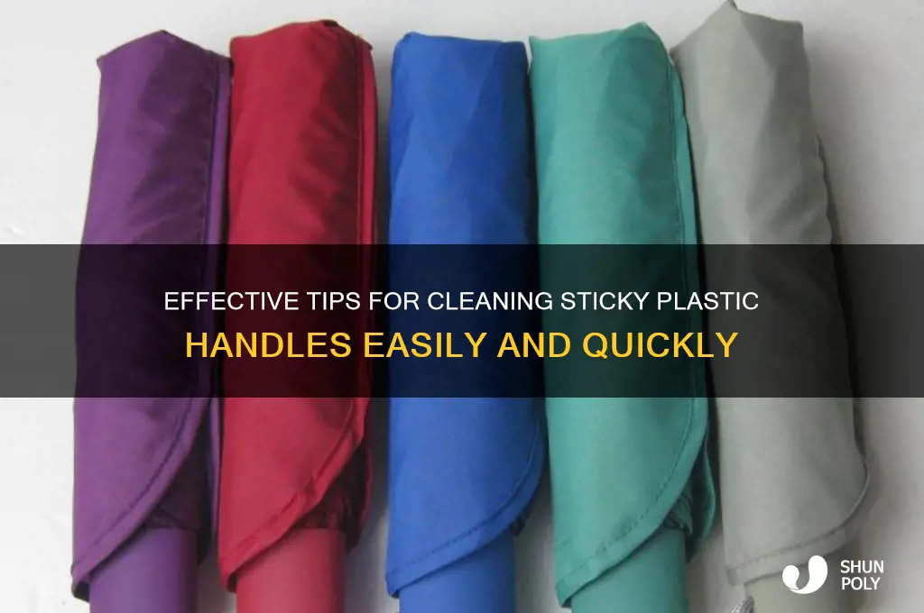 how to clean sticky plastic handles