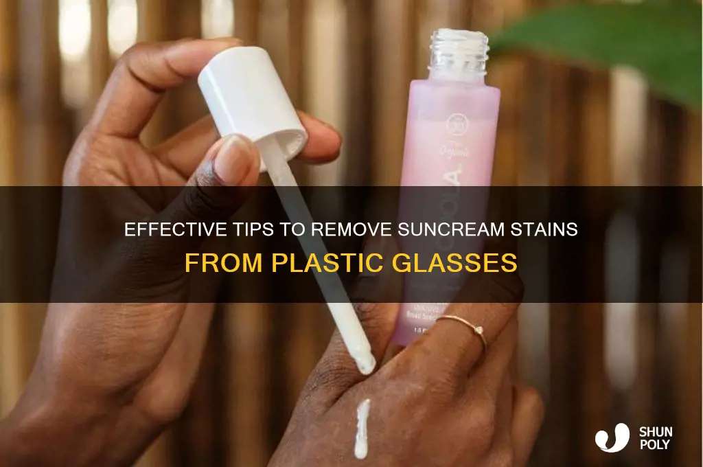 how to clean suncream off plastic glasses
