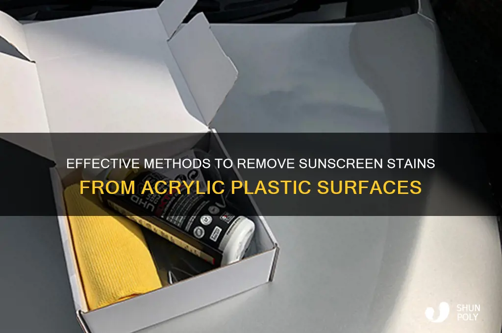 how to clean sunscreen from acrylic plastic