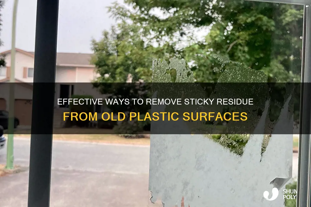 how to clean the gummy stuff off of old plastic