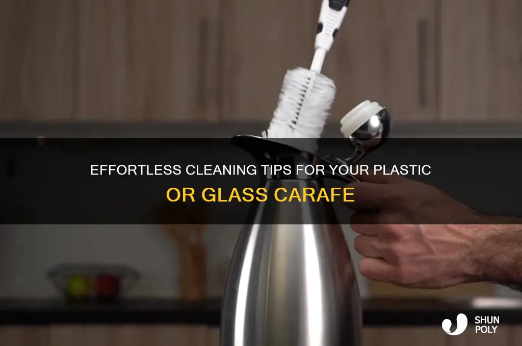 how to clean under plastic or glass carafe