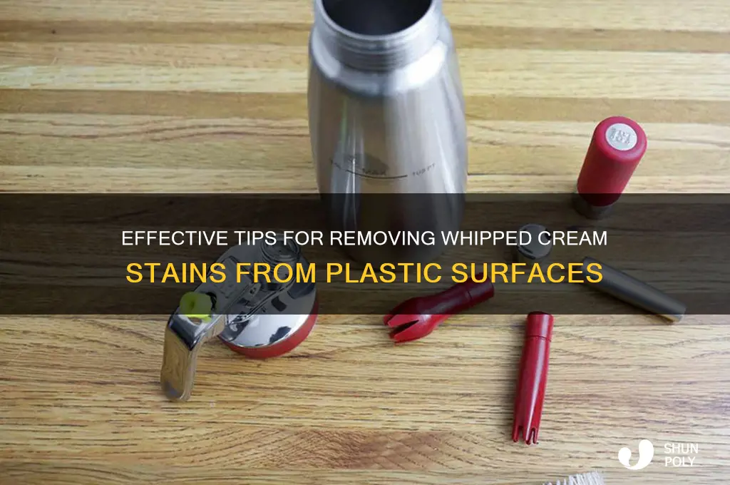 how to clean whipped cream from plastic