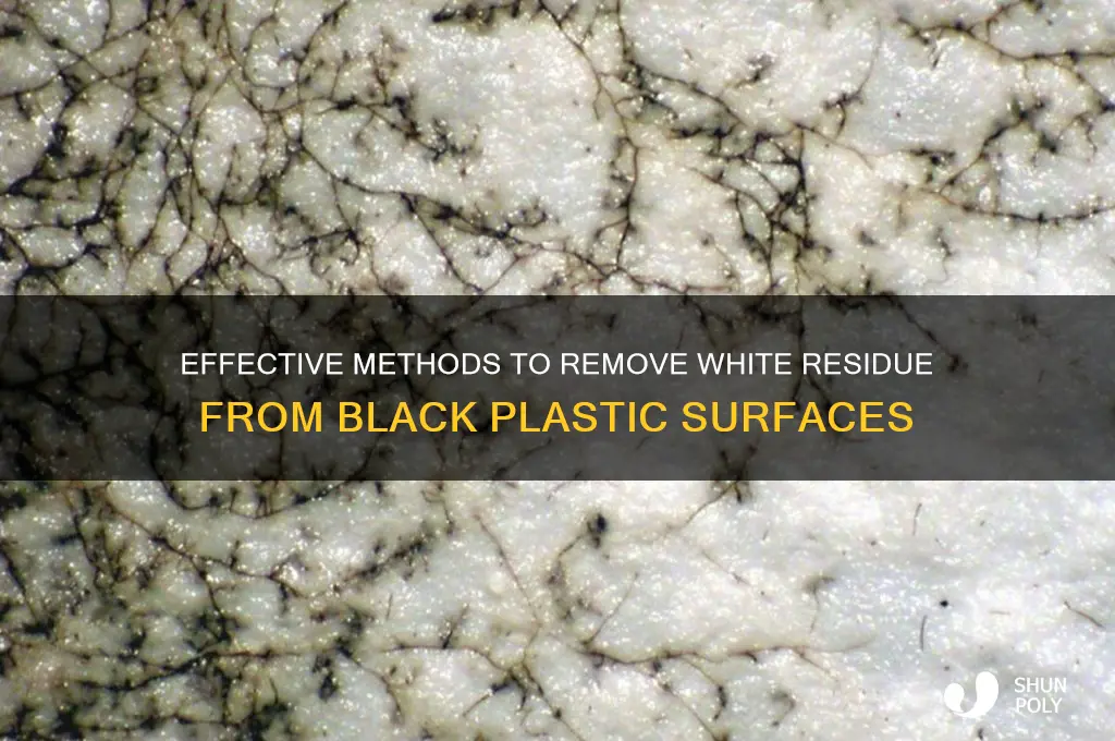 how to clean white deposits on black plastic