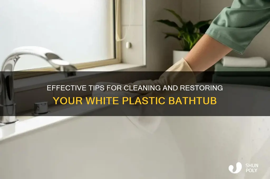 how to clean white plastic bath