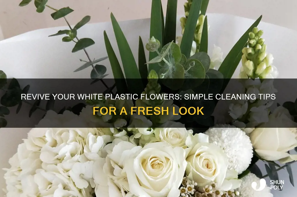 how to clean white plastic flowers