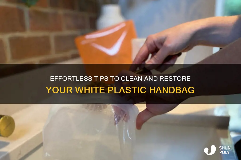 how to clean white plastic handbag