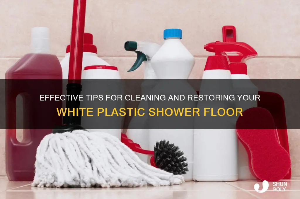 how to clean white plastic shower floor