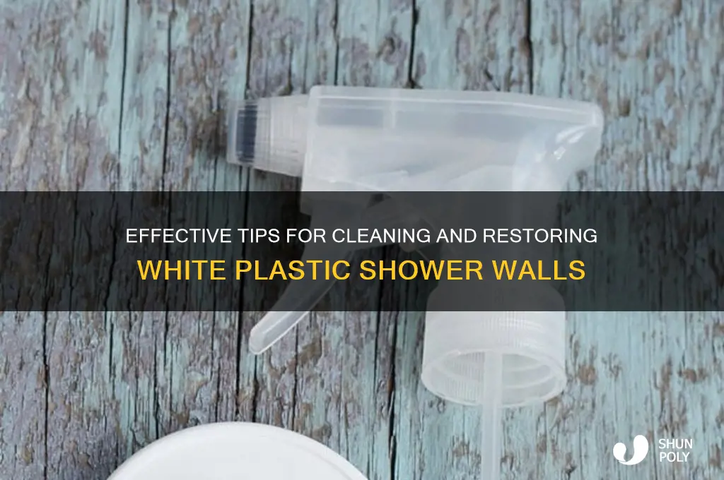 how to clean white plastic shower walls