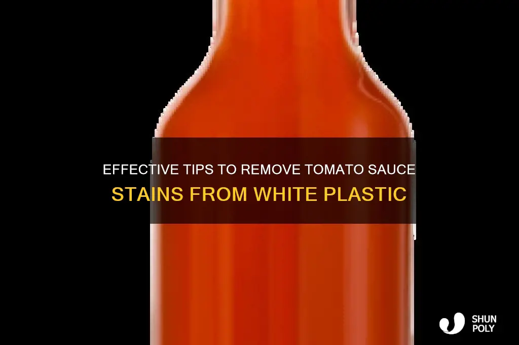 how to clean white plastic stained by tomato sauce