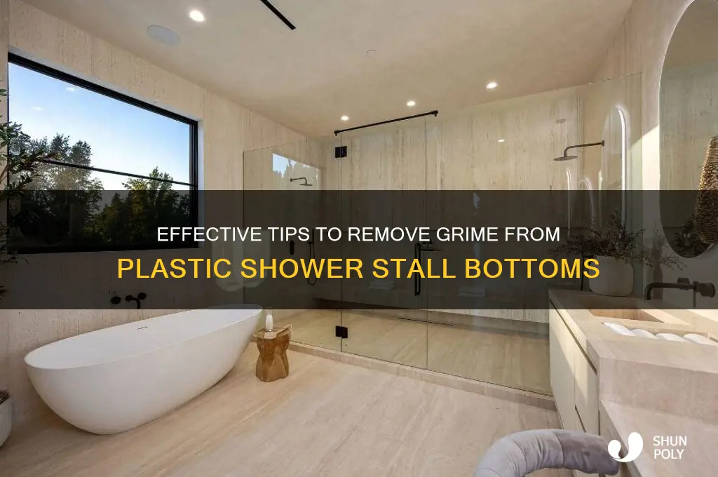 how to clear grime off bottom of plastic shower stall
