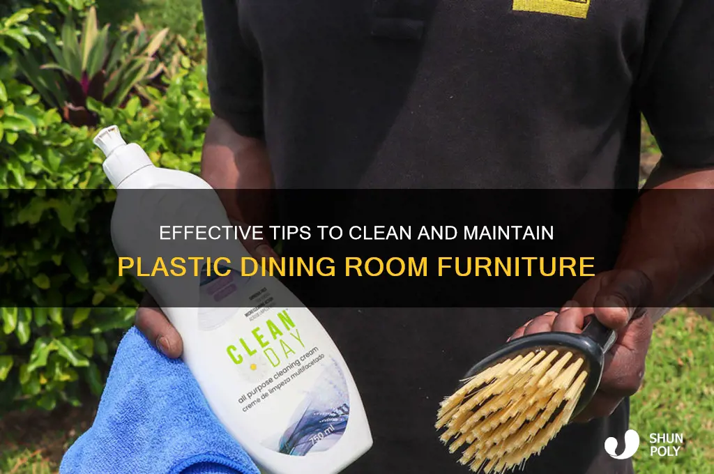 how to clear plastic dinning room furniture