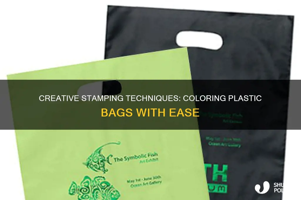 how to color stamp a plastic bags