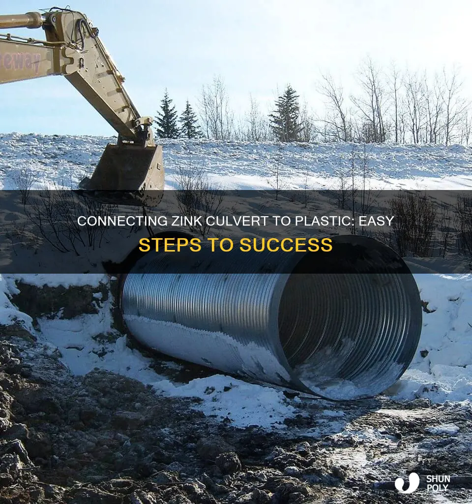 how to connect zink culvert to plastic