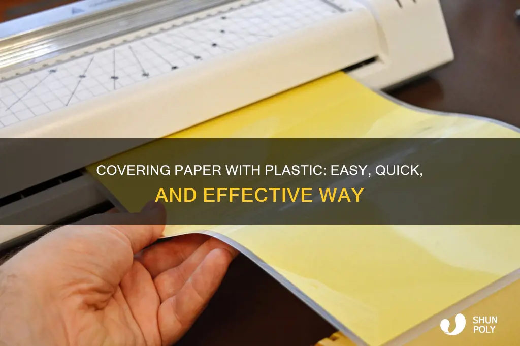 how to cover paper with plastic