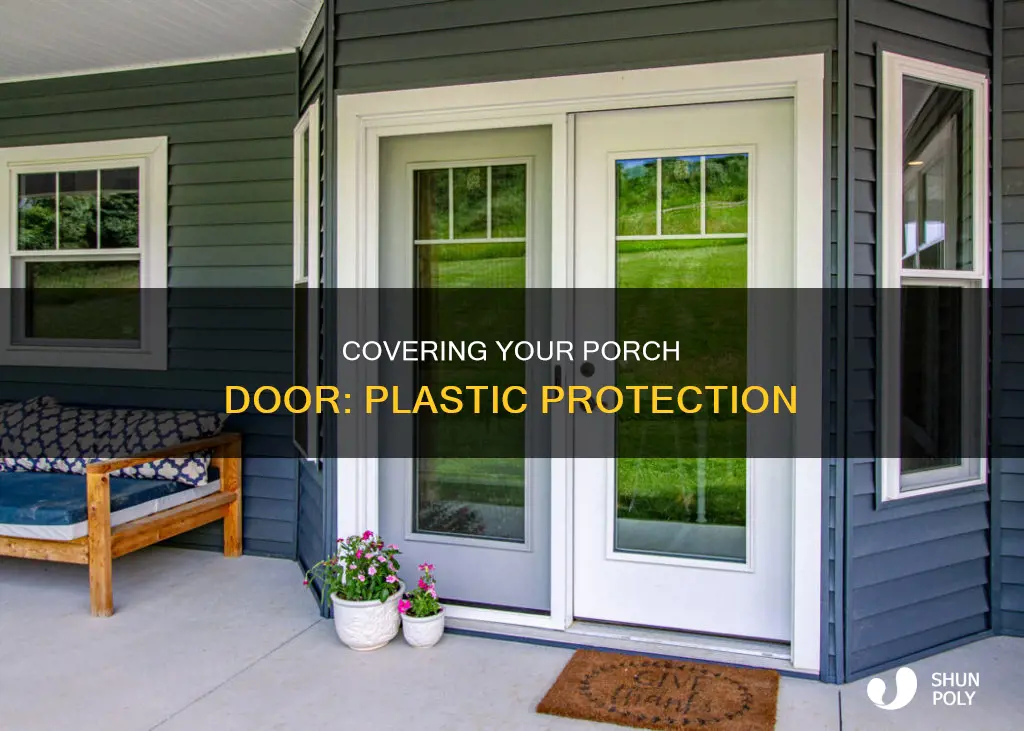 how to cover porch door in plastic