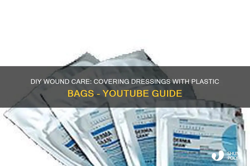 how to cover wound dressing with plastic bag youtub
